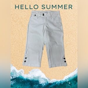 Lee Platinum Label White Comfort Slimming Capri Jeans Women's Size 8 medium